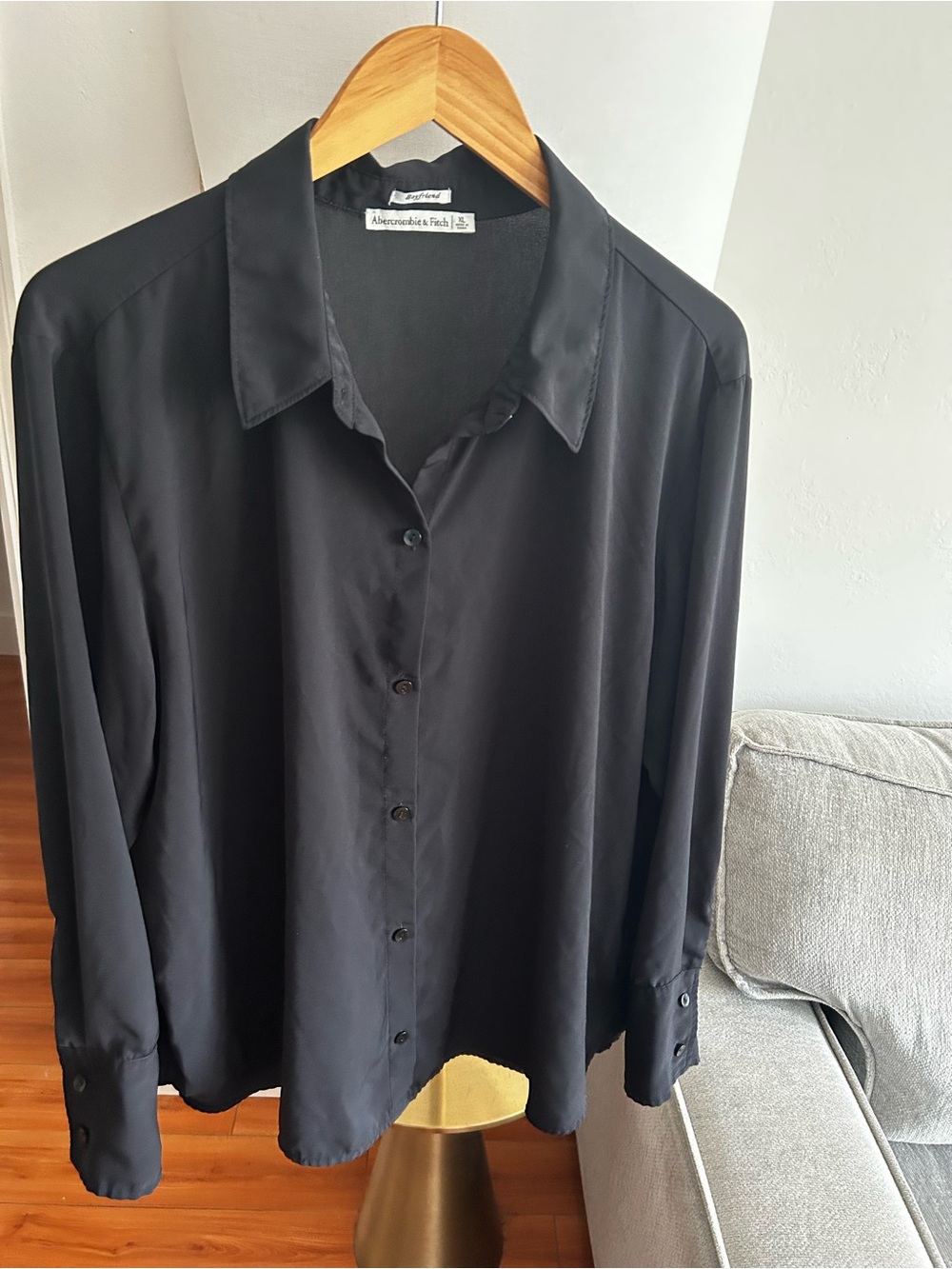 Abercrombie Black Boyfriend Oversized Shirt XL Flowy